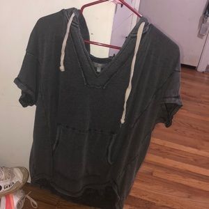 Cute cozy grey short sleeved sweat top